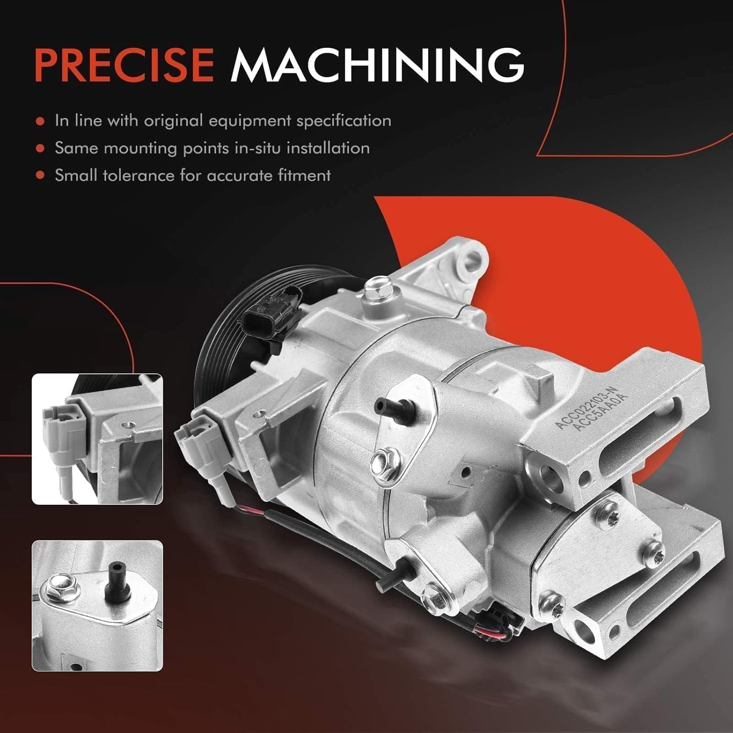 A-Premium Air Conditioner AC Compressor with Clutch Compatible with Nissan Maxima 3.5L 2016-2023, Murano 3.5L 2015-2022