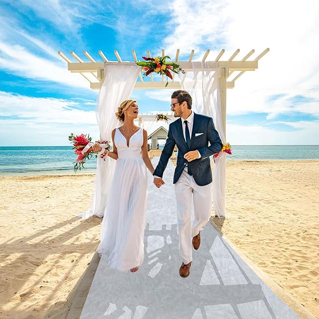 FUHSY White Aisle Runner Rug 5x20 Feet Velvet Aisle Runners for Wedding Ceremony Party Runner for Aisle Indoor Outdoor Wedding Shower Walkway Carpet Wedding Rug Runner for Graduation Prom Decor
