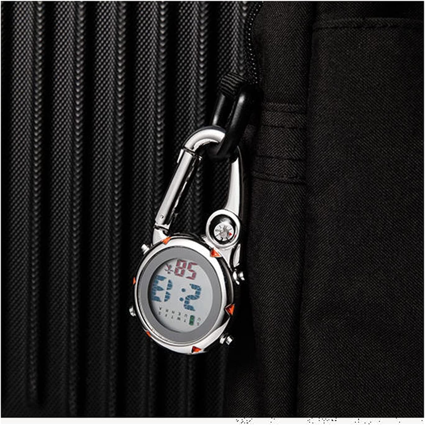 Pocket Watch,Vintage Pocket Watch Carabiner Pocket Watch Multifunction Electronic Pocket Watch Classic Large Number Portable Pocket 1.7 Inch Pocket Watch Classic Pocket Watches (Color : Red) (Yellow)