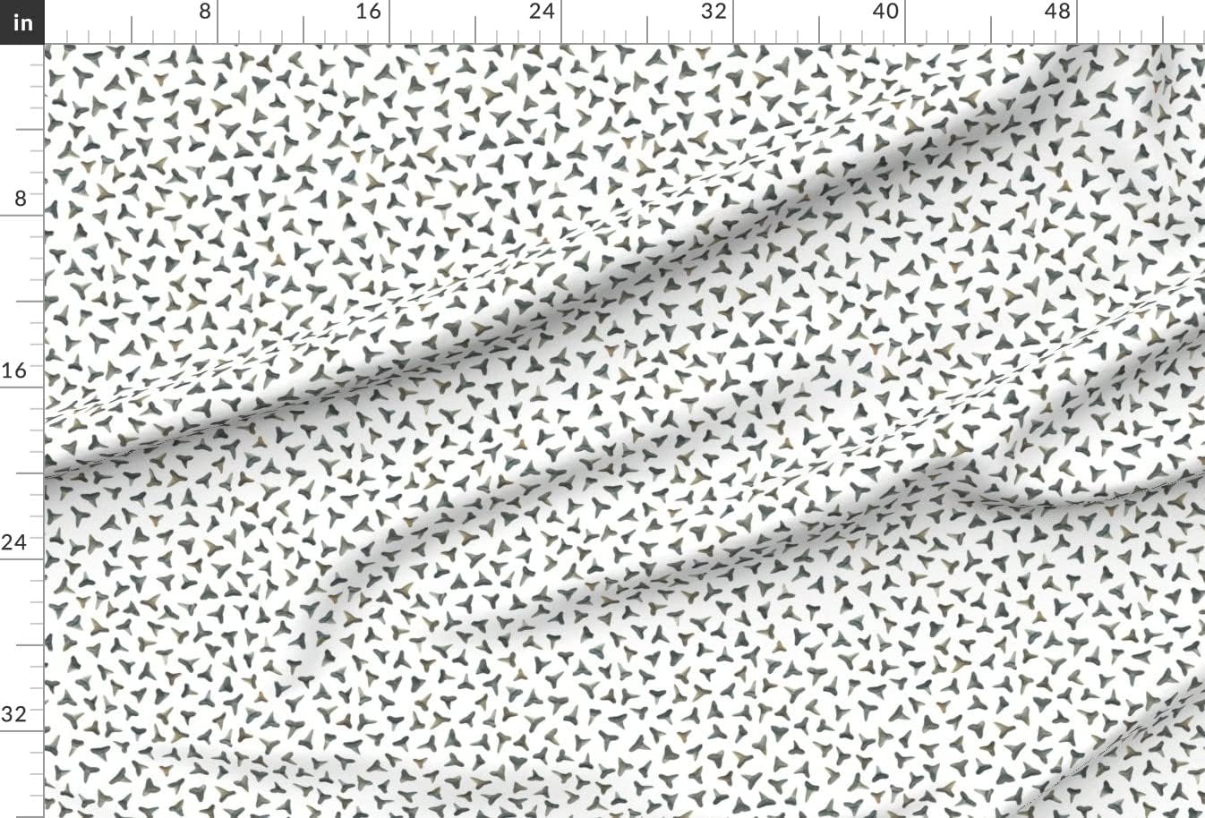 Spoonflower Fabric - Shark Teeth Photographic White Tooth Beach Fish Ocean Printed on Upholstery Velvet Fabric Fat Quarter - Upholstery Home Decor Bottomweight Apparel