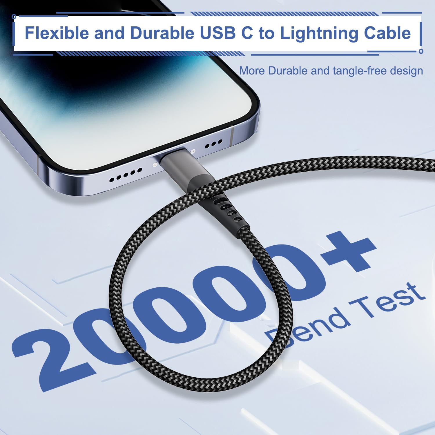 Cavo USB C A Lightning Corto 30 Cm, Certificato MFi, Confezione Da - Foto 4