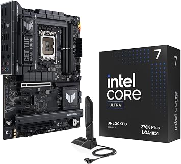 Micro Center CPU Motherboard Combo -Intel Core Ultra 7 270K Plus 24 cores up to 5.5 GHz Desktop Processor with Tuf Gaming Z890-Plus WiFi LGA 1851 ATX Motherboard