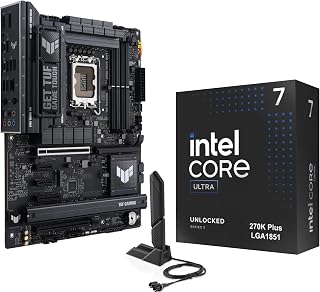 Micro Center CPU Motherboard Combo -Intel Core Ultra 7 270K Plus 24 cores up to 5.5 GHz Desktop Processor with Tuf Gaming Z890-Plus WiFi LGA 1851 ATX Motherboard