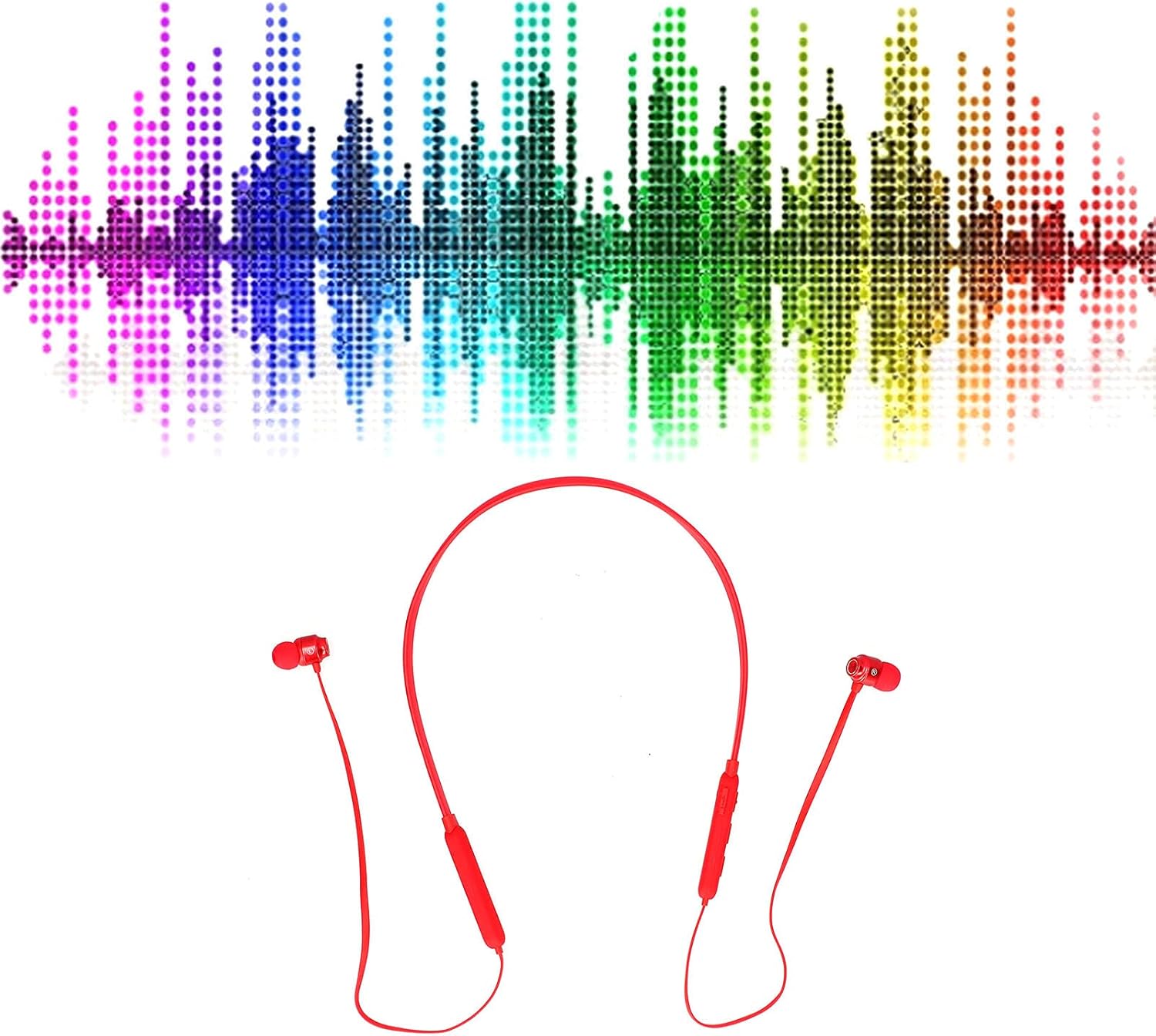 Around The Neck Headphone, Stereo Clear Sound Bluetooth 5.1 Wireless Earbud, Noise Cancelling Mic Neckband Headset for Exercise, Sports, Driving, Running, Working (Red) - Image 4