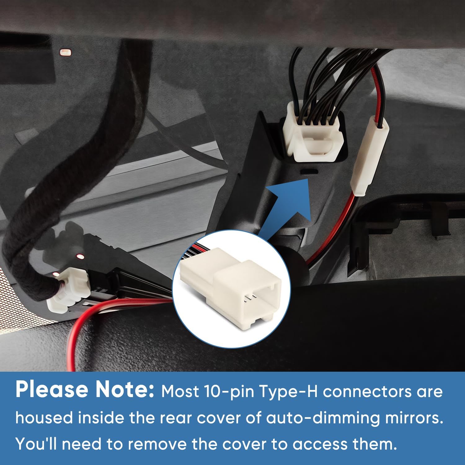 YQMAJIM Dashcam Power Adapter,(10P TypeH)Compatible with Select Kia,Hyundai with Auto Dimming Rearview Mirror,Built-in Hide USB to GPS Radar Mirror Camera Dash Cam Charger Adapter Cable,Clean Install