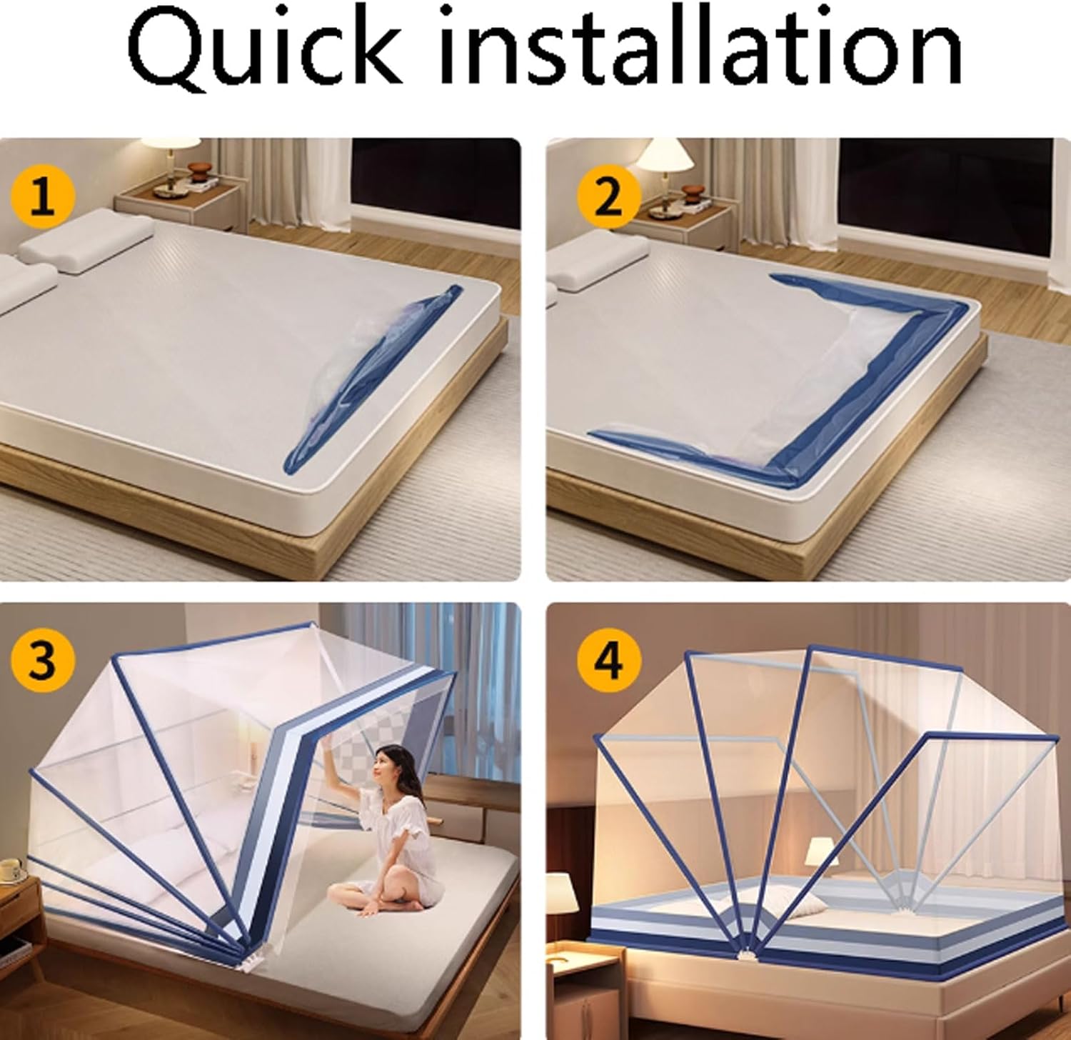 Portable Polyester Folding Mosquito Net Tent Foldable Mosquito Net Breathable Mosquito Tent Lightweight Mosquito Netting Stable