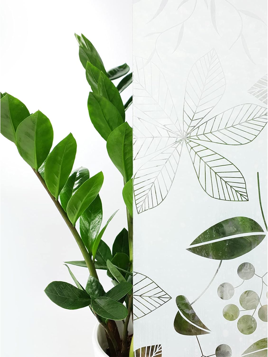 DecoMeister Vinilo Ventanas Estático 67,5x50 cm - Flores | Lámina de Privacidad para Cristales, Película Decorativa Fácil de Aplicar en Ventanas y Mamparas de Ducha, Protector Solar UV