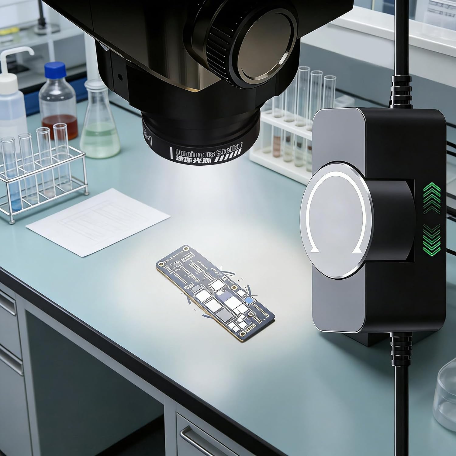 Durability Aluminum Microscope Rings Light with 7500±500K Color Temperature and Adjustable 610LM Brightness Output High Brightness Microscope Light