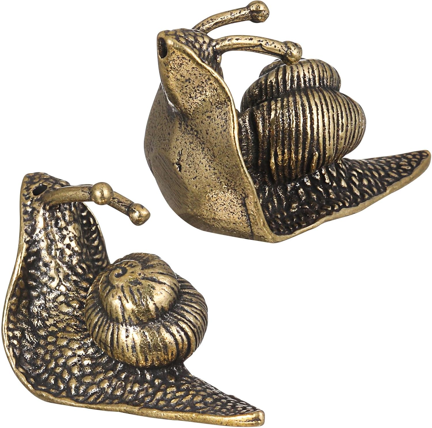 IMIKEYA 2pcs Retro Snail Brass Ornament Antique Brass Snail Figurine DIY Craft Ornaments for Micro Landscape Desktop Decors Home Decorations