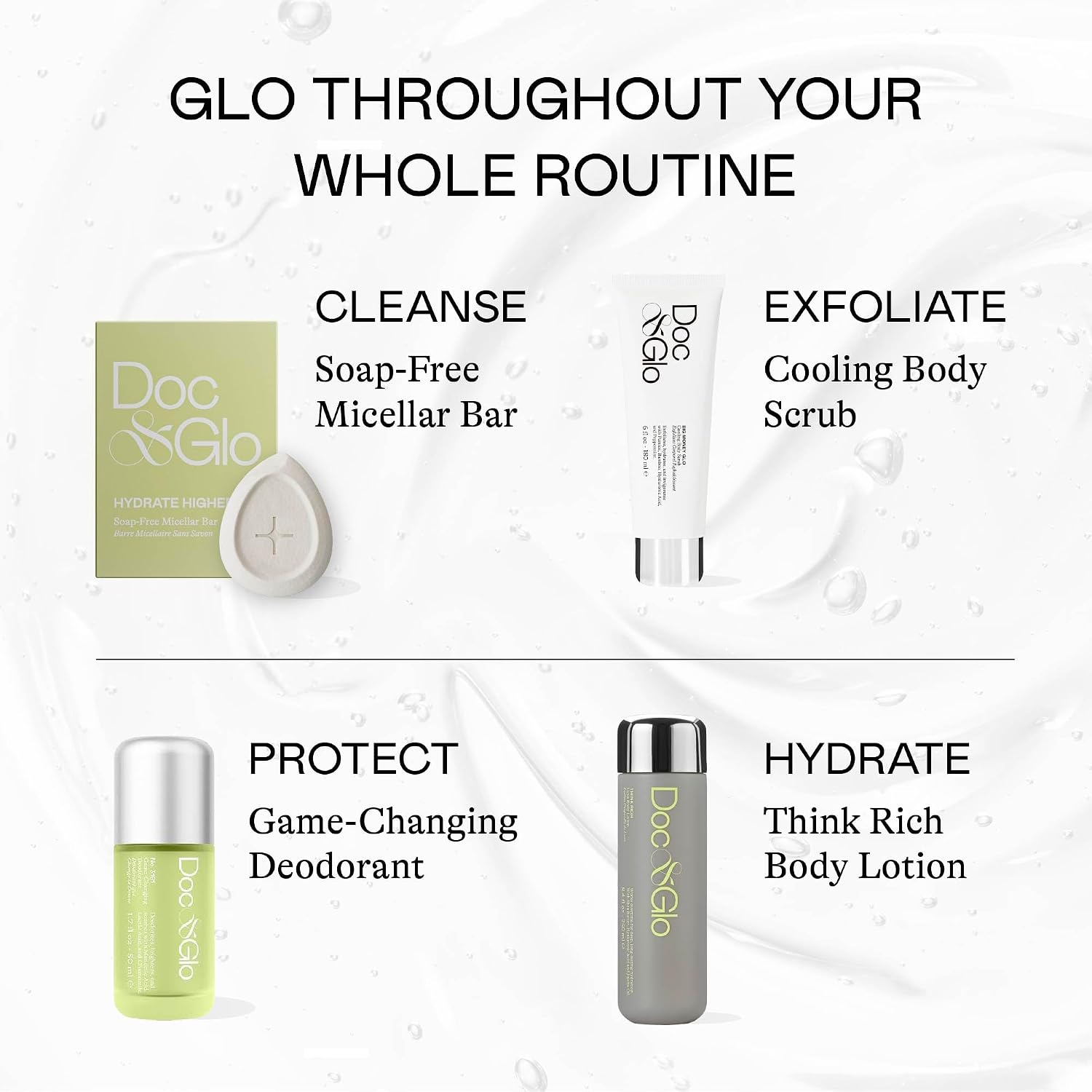 Doc & Glo Hydrate Higher Soap-Free Micellar Bar, Gentle Cleanser for Face, Hands & Body, Makeup Removing Cleansing Bar for Sensitive Skin, pH-Friendly, Witch Hazel, Goji Berry & Dragon Fruit