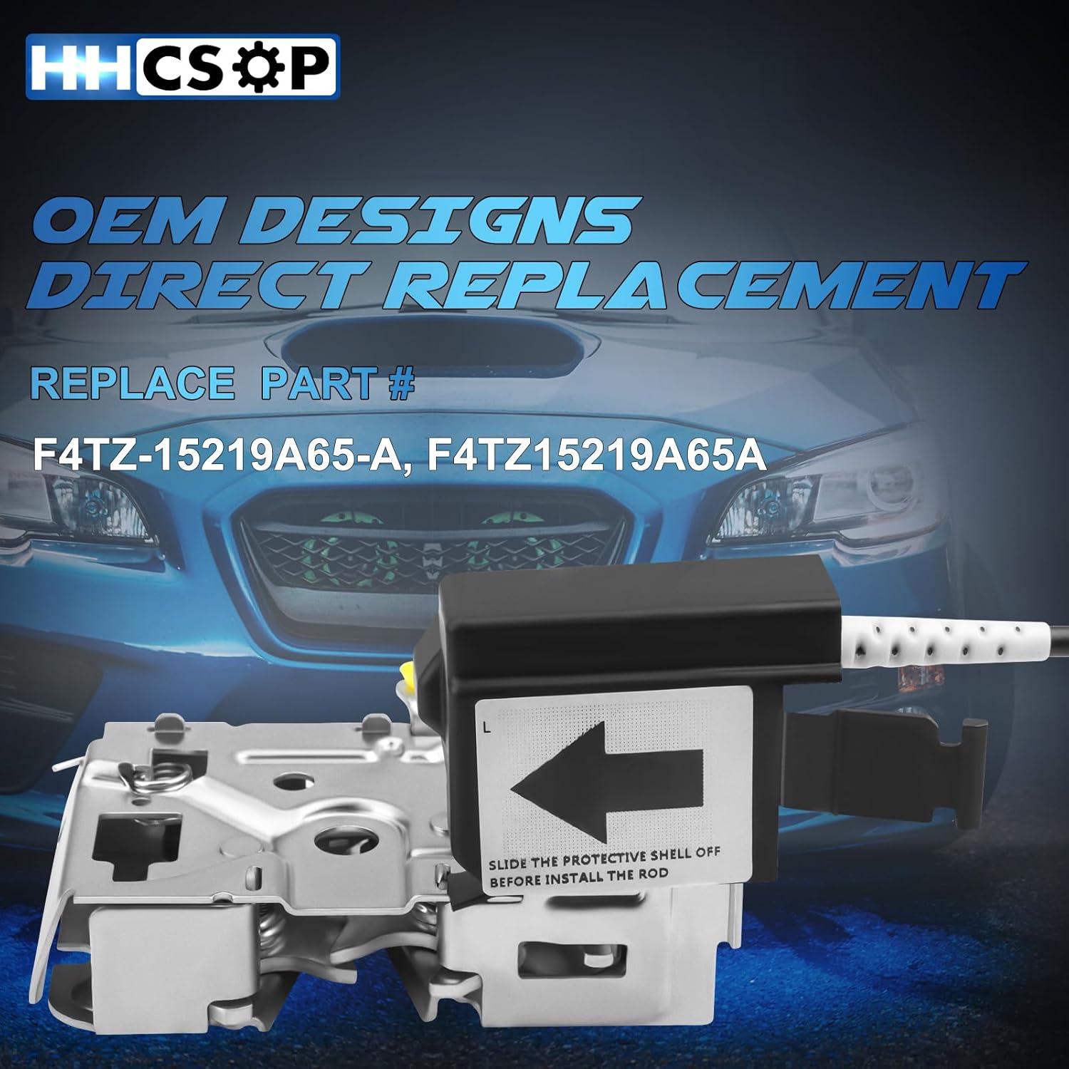 Front Left Driver Side Door Lock Latch Assembly Replacement for 1992 1993 1994 1995 1996 1997 Ford F150 F250 F350 Bronco Door Latch w/Cable Rod Kit Door Lock Actuator Motor Replace# F4TZ-15219A65-A