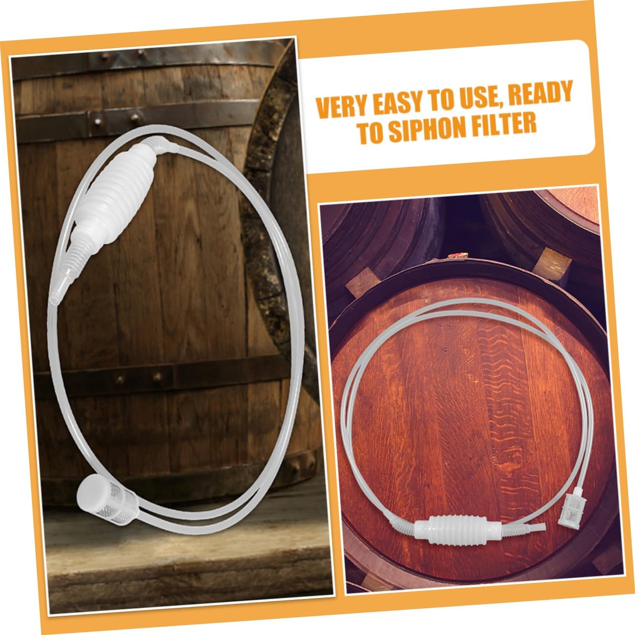 LABRIMP 4pcs Reusable Brewing Siphon Tube for Wine Transfer Soft Hose for Home and Restaurant Use Fast Flowing Liquid Filter for Bottling and Winemaking