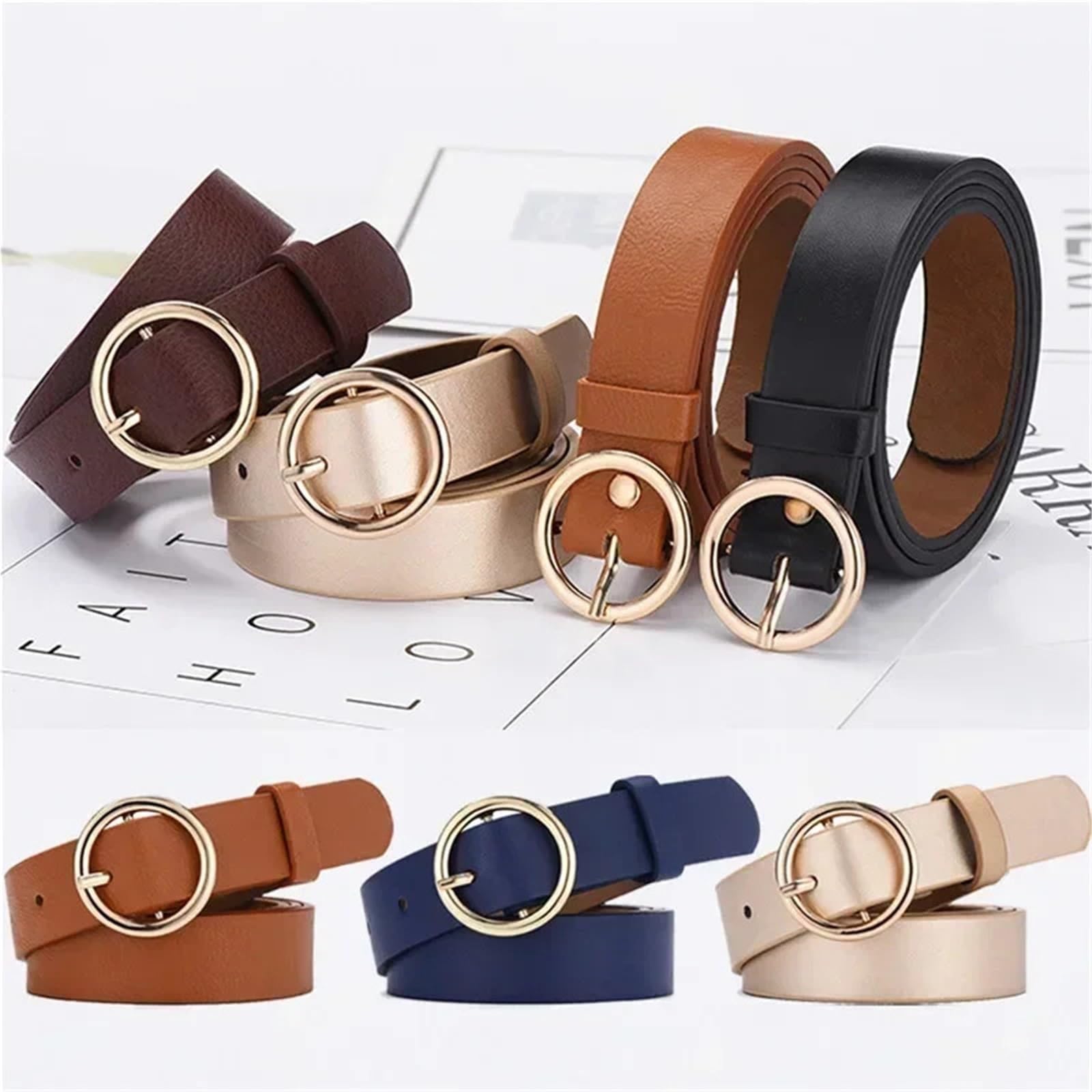 Cinturones ajustables de piel sintética para mujer, con hebilla de pin, correa de cintura, pantalones vaqueros, faldas para hombres y mujeres