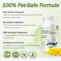 Vista 5 de Cápsulas de aceite de pescado Omega 3 para perros – Apoya el corazón, la piel y el pelaje, suplemento para perros con EPA y DHA 120 cápsulas