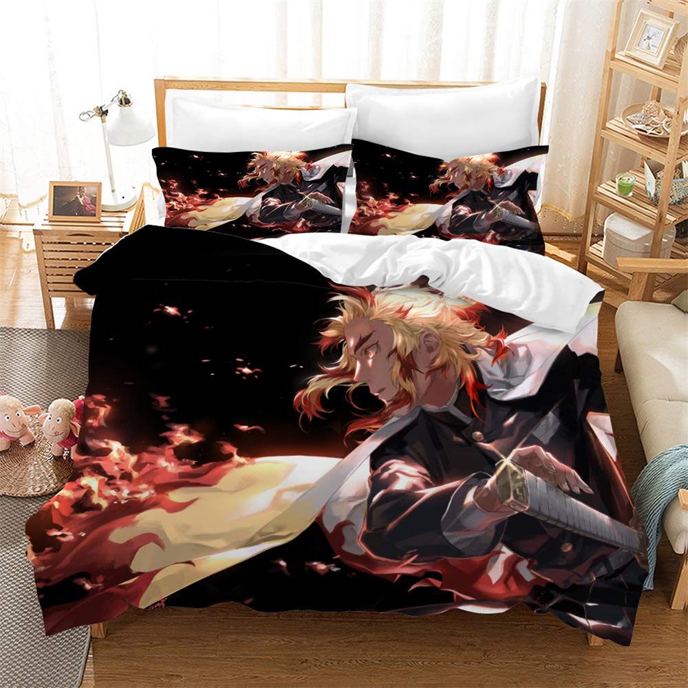 Ensembles de lit Demon Slayer 3 pièces avec housse de couette chaude 220x240 cm