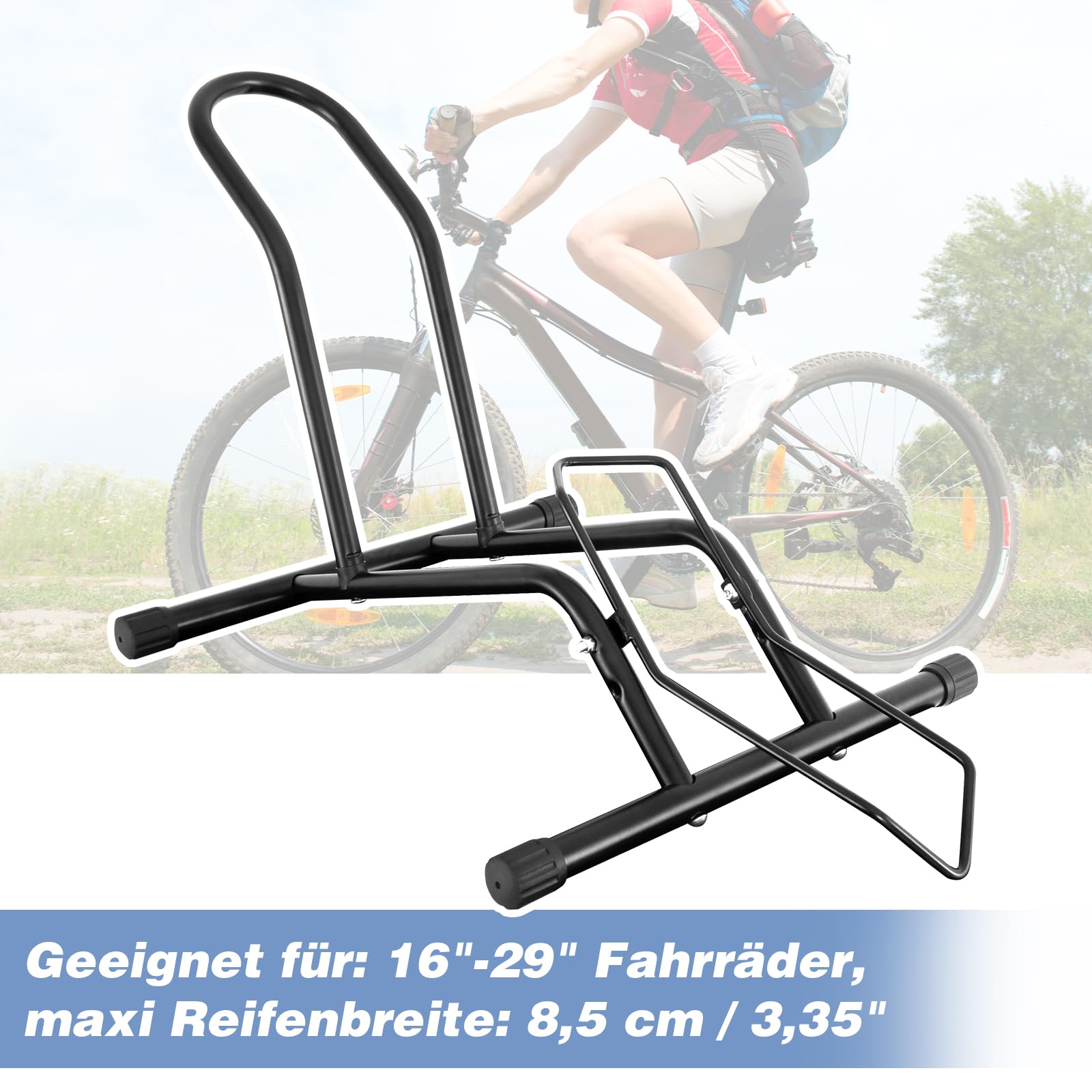 Lot de 2 Supports Réglables Professionnels en Acier pour Vélos - Stable pour VTT, Électriques et de Route de 20 à 29" (Noir-2 supports de vélo, Convient aux vélos de 20 à 29 pouces)