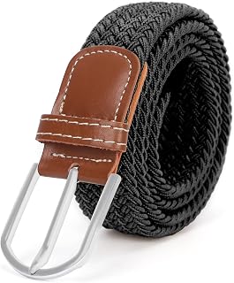 Elastic Braided Belt, Fashion Stretch Woven Belt, Canvas Woven Belts for Men Women
