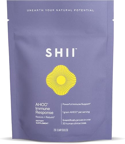 SHII AHCC Immune Response, suplemento de hongos, 1000 mg de AHCC por porción, suplemento de apoyo inmunológico, apoyo a la defensa inmunológica,