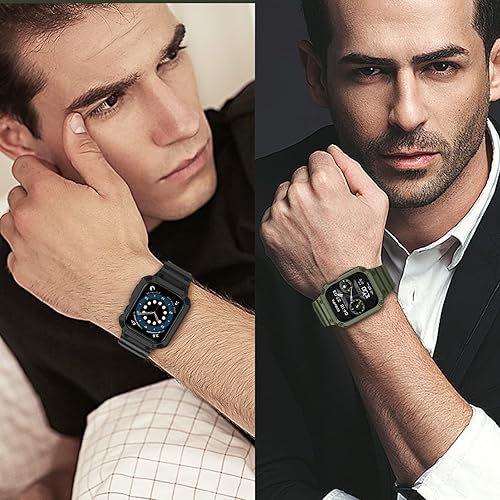 Miniatura 6 de Correa con funda compatible con Apple Watch de 1.772 pulgadas, 1.732 pulgadas, 1.654 pulgadas, iWatch Series 8 7 SE 6 5 4 3 2 1, correa deportiva