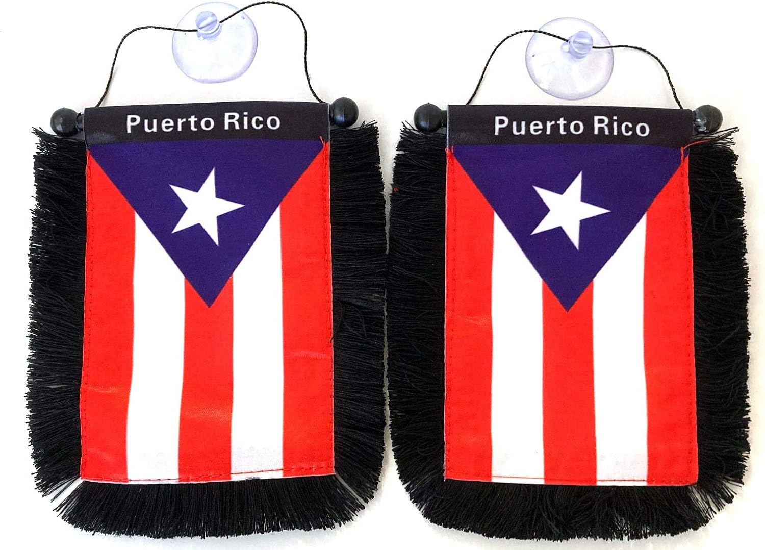 Puerto Rico flags Black hanging home & auto Decoration accessories Puerto Rican flag Bandera de decoración de accesorios de bandera de coche de Puerto Rico Boriuca puertorriqueña)