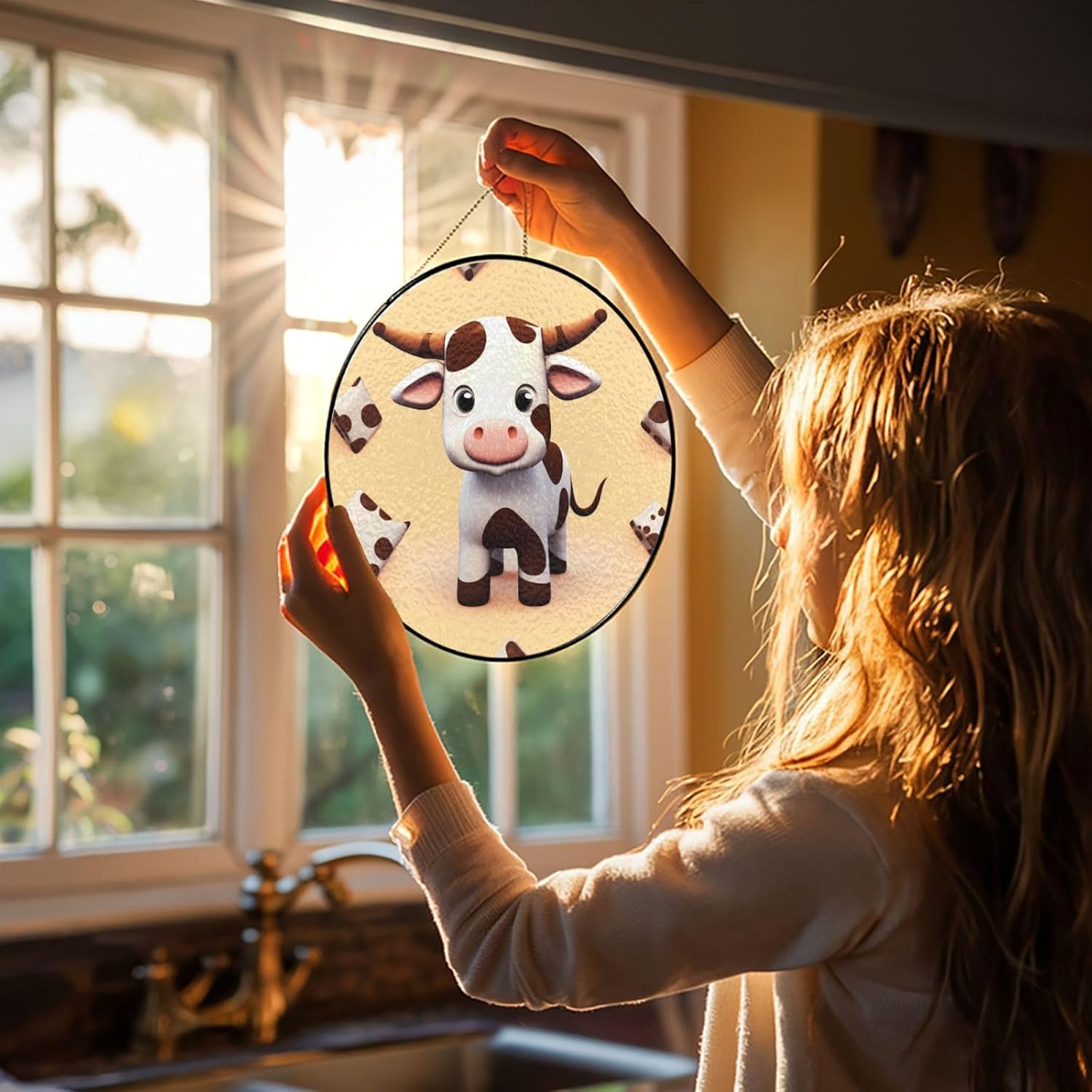 Stained Glass Window Hanging - Personalized Sun Catcher for Home Decor