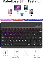 JADEMALL Sötétkék Billentyűzetes Tok Samsung Galaxy Tab S10 FE, S9 FE & S9 Tabletekhez - Német Bluetooth Billentyűzet, Beépített Akkumulátor 4
