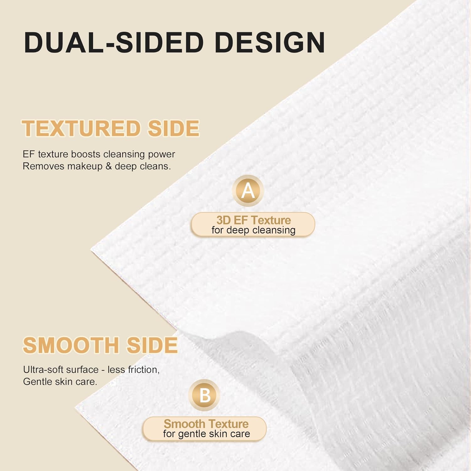 Face Towels, XL Facial Dry Towels 10x12 Inch, Biodegradable Disposable Face Wipes for Makeup Remover, Skincare & Face Cleansing, Lint-Free (50 Count)