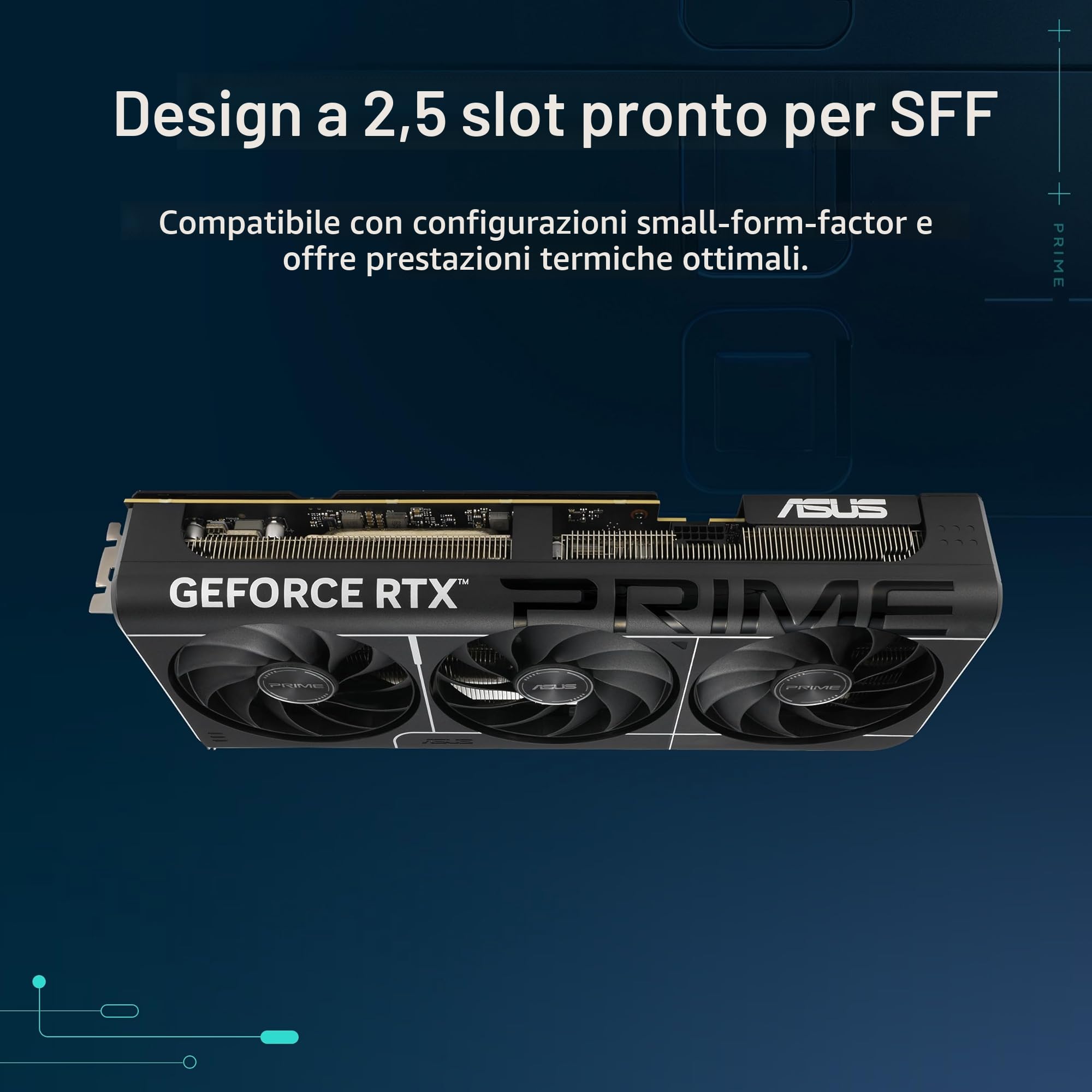 ASUS PRIME NVIDIA GeForce RTX 5080 OC Edition, Scheda Grafica 16 GB GDDR7, 256 Bit, PCIe 5.0, 1 HDMI, 3 DisplayPort, Software GPU Tweak III, Nera, PRIME-RTX5080-O16G