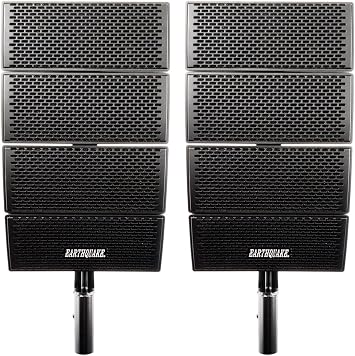 Earthquake Sound DJ-Array Gen2 4x4 Line Array Loudspeaker System, Set of 2, Black