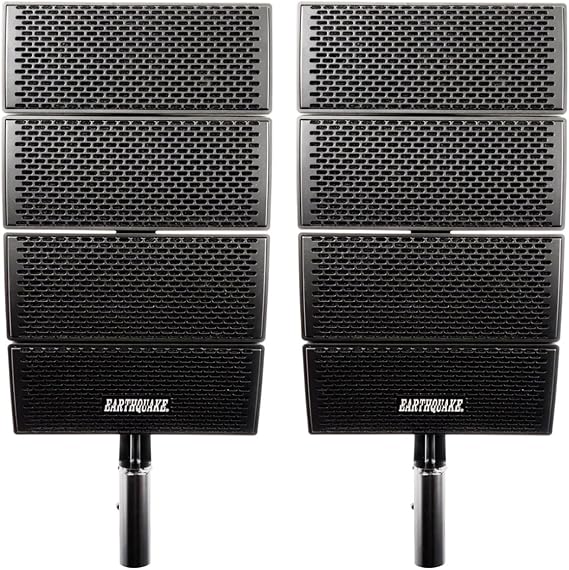 Earthquake Sound DJ-Array Gen2 4x4 Line Array Loudspeaker System, Set of 2, Black