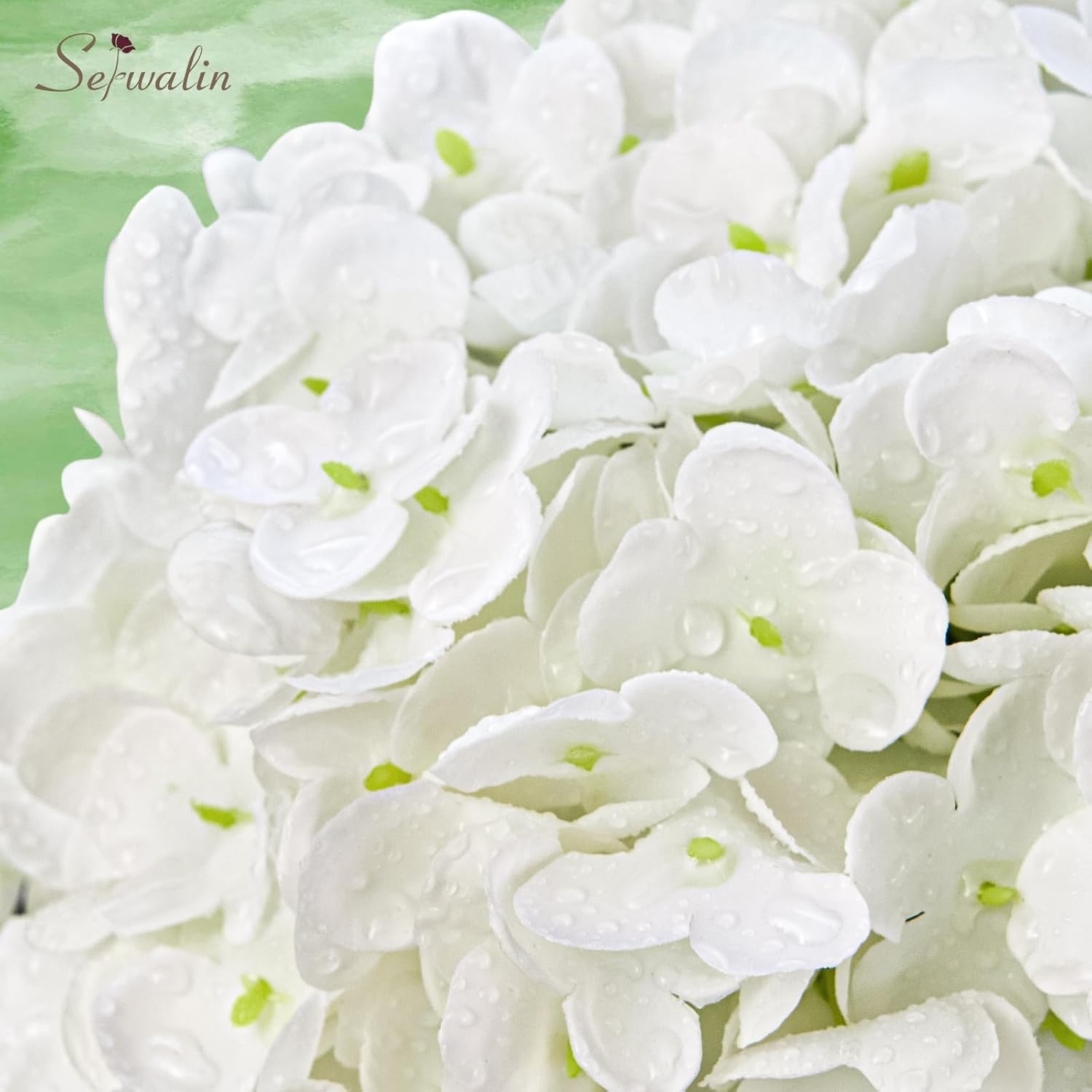 Serwalin 𝟱𝙋𝘾𝙎 20in White Hydrangea Artificial Flowers with Long Stems, Latex Real Touch Large Faux Hydrangea Flowers for Outdor Home Decor Wedding Party Bouquets Centerpieces - Image 3
