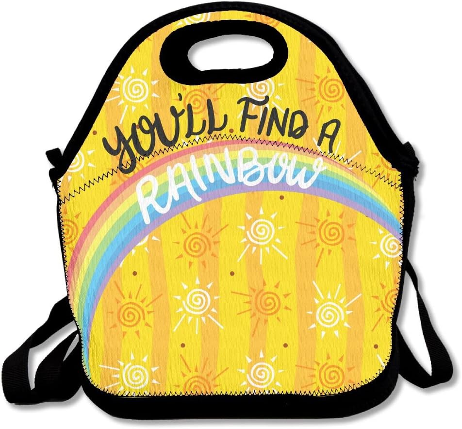 KOKARAO Rainbow Reusable Ziplock Crossbody Picnic Bag