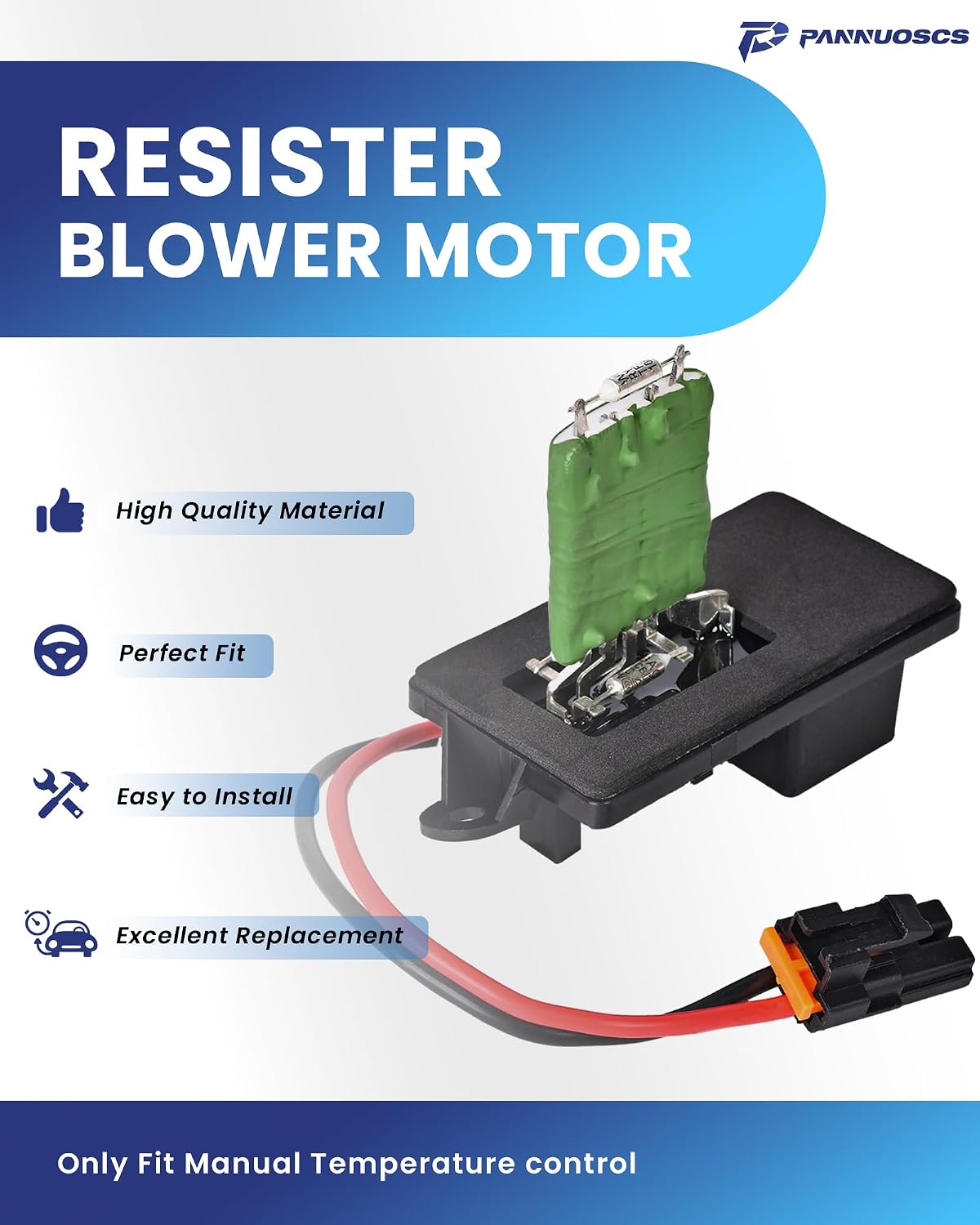 PANNUOSCS Blower Motor Resistor 89019089 Compatible with 1999-2007 Chevy Avalanche Silverado Suburban 1500 2500 3500 GMC Sierra Yukon XL Cadillac Escalade 973-004 22807122 89018597