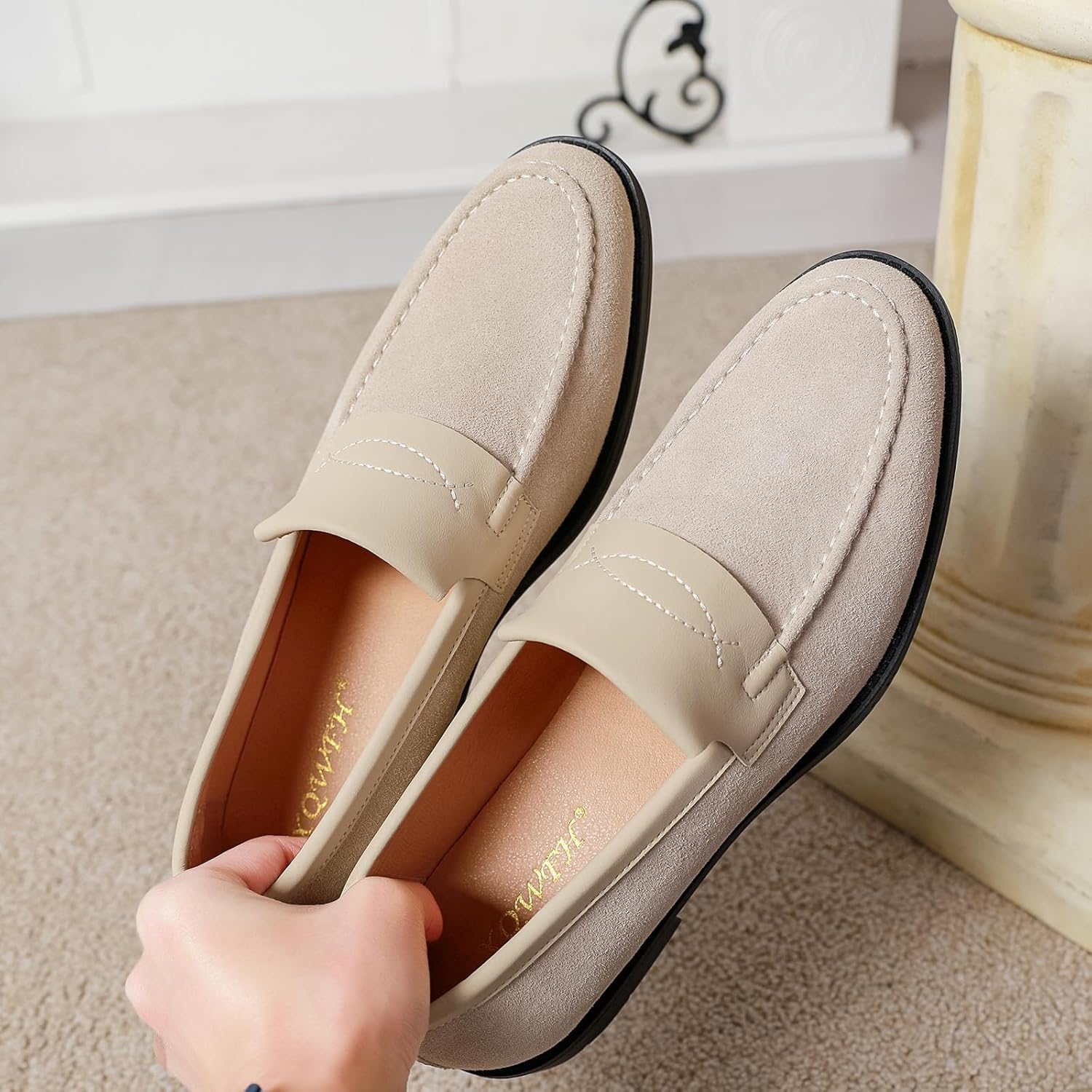Mens Fashion Velvet Loafers Wedding Dress Shoes for Men, Men's Classic Loafers for Party Dancing, Penny Slip-On Prom Smoking Slippers Men Casual Shoes