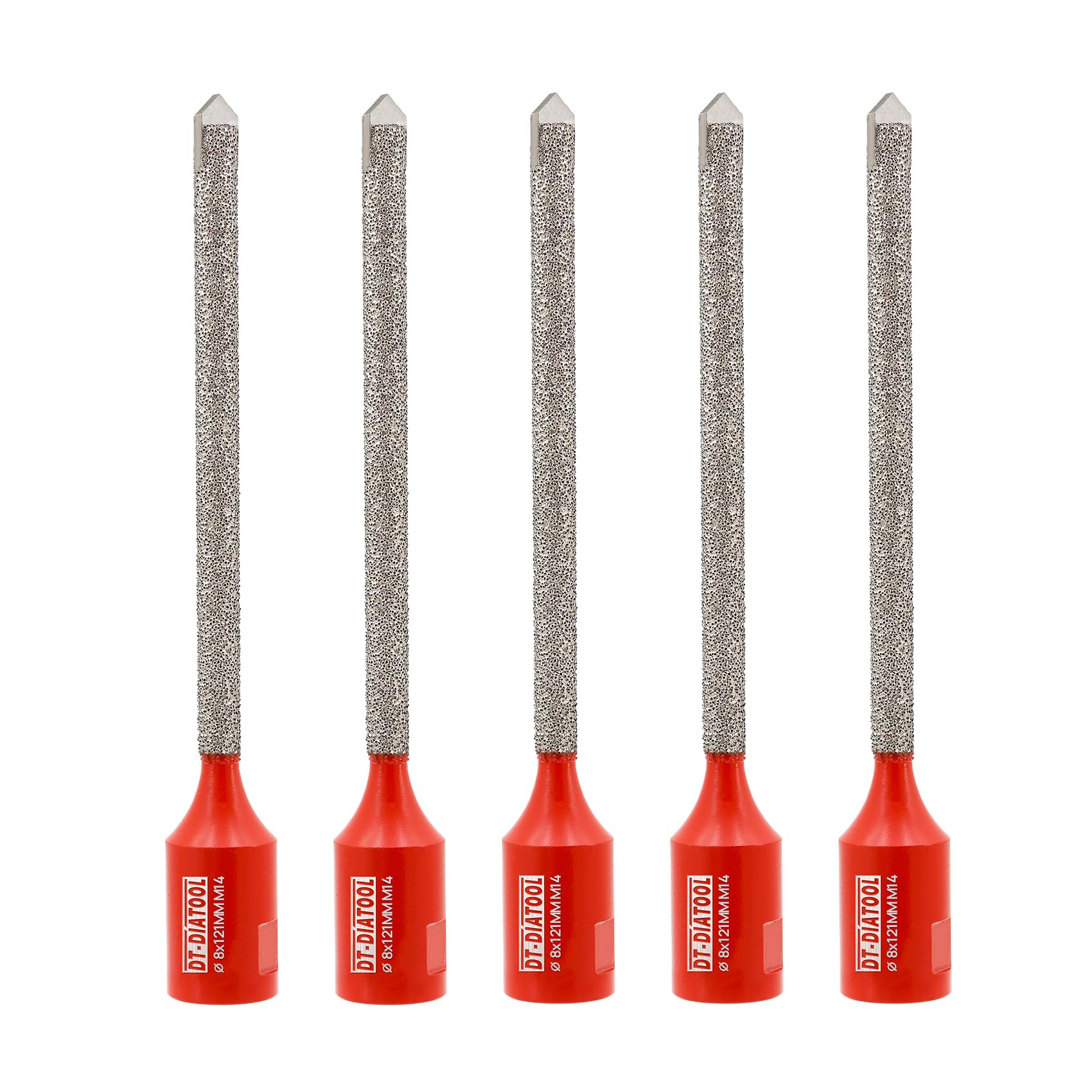 DIATOOL Diamond Mortar Raking Bit - Tuck Pointing Bit with Carbide Tipped for Granite Marble Concrete Masonry Stone Removals Vacuum Brazed Bit M14 Thread(8 * 121mm)*5