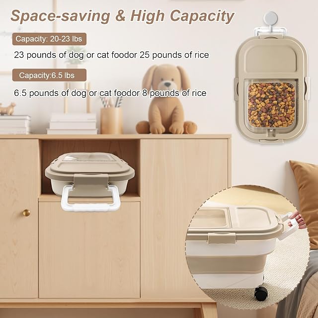 Foto 3 de 8 de Zyluniy Contenedor Plegable para Alimentos de Mascotas 7-10kg, Contenedor de comida para perros