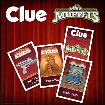 CLUE: The Muppets, Classic Board Game, Solve The Mystery in The Muppet Theater with Kermit, Fozzie, More, Discover Who, Where, and What Weapon was Used, Officially Licensed The Muppets Merchandise