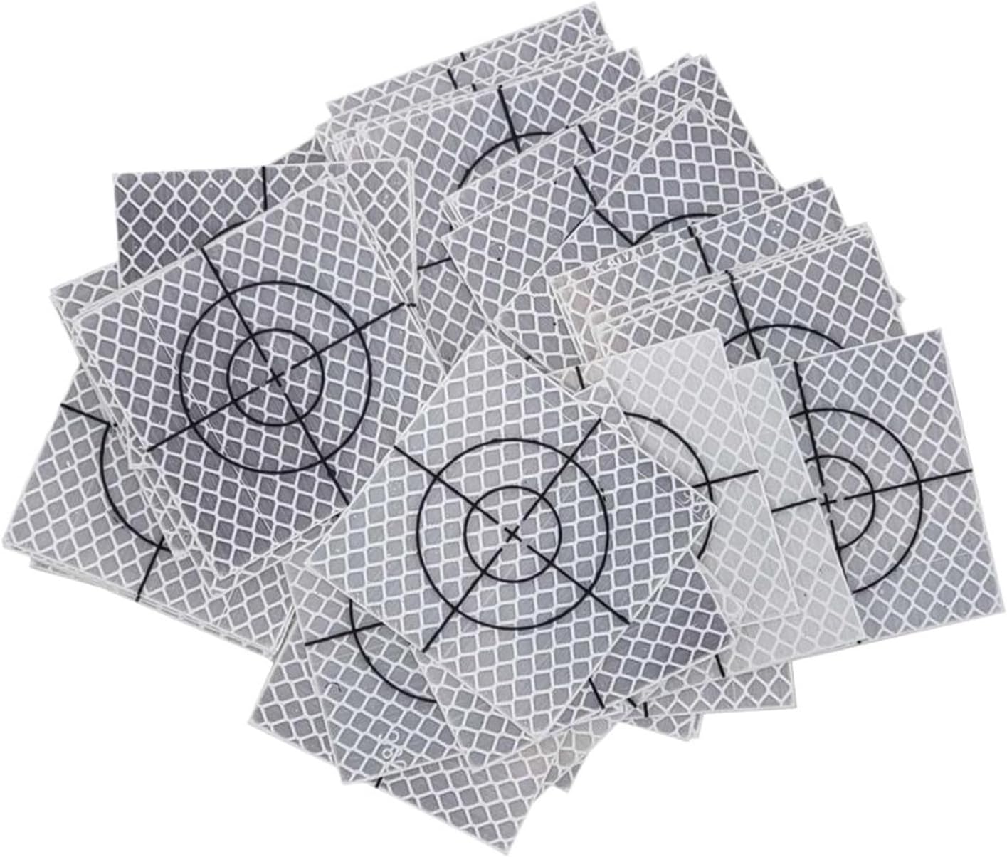 100pcs Reflector Sheet Reflective Tape Target Total Station 20/30 / 40/50/ 60mm Silver Retro Reflective Target(60x60mm)