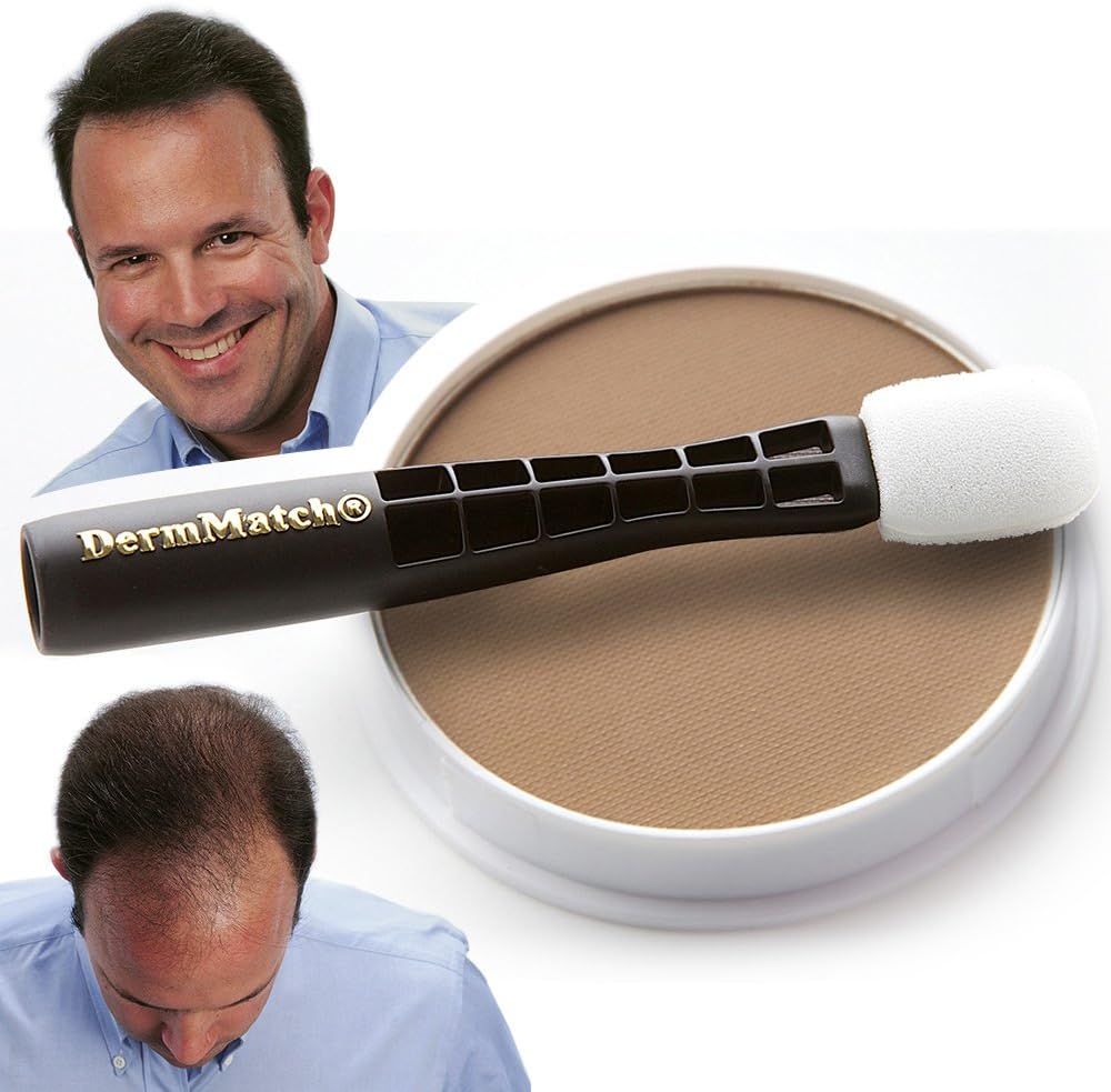 DermMatch Waterproof Hair Loss Concealer. Naturally Thicker Than Hair Fibers & Spray Concealers. (Light Brown)
