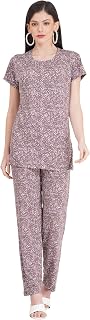 Tulzott Women's Pure Cotton Top & Pyjama Set - Printed Nightwear and Loungewear, Comfortable Night Suit for Sleep and Rela... Price In India