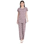 Women’s Pure Cotton Top & Pyjama Set – Printed Nightwear and Loungewear, Comfortable Night Suit for Sleep and Relaxation