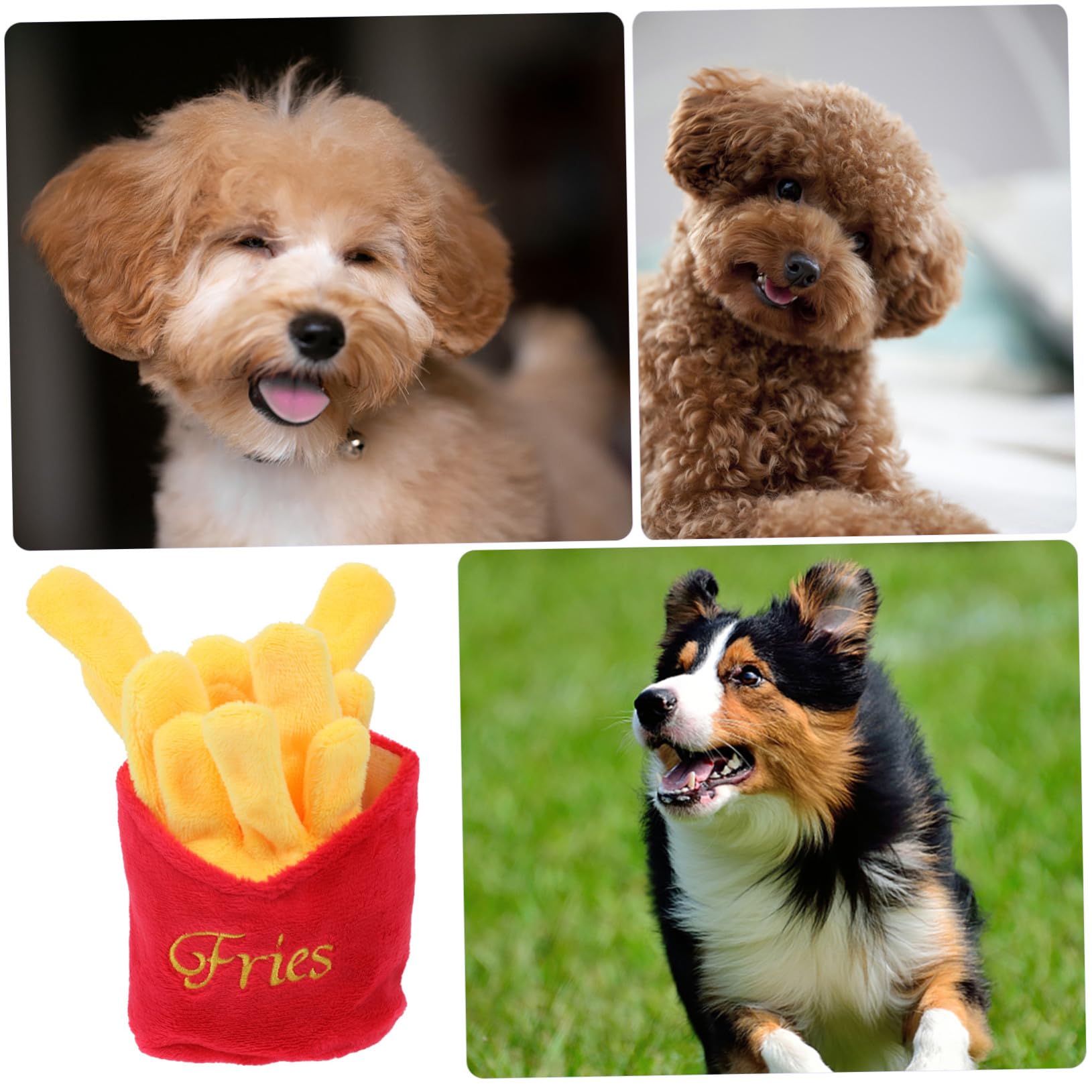 SUPVOX Jouet pour Chien en Peluche Rouge Imitation Nourriture Fonction Sonore et Résistant à Mastication, pour Mâcher et Tirer