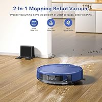 Vista 2 de Robot 2 en 1 para trapear y aspirar, robot aspirador y trapeador combinado compatible con WiFi/App, aspiradora robótica autocargable, delgado, ideal