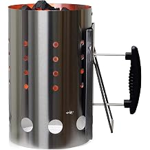 The Bincho Grill Stainless Steel Charcoal Chimney Starter   Rust Resistant, Heat Shield Handle