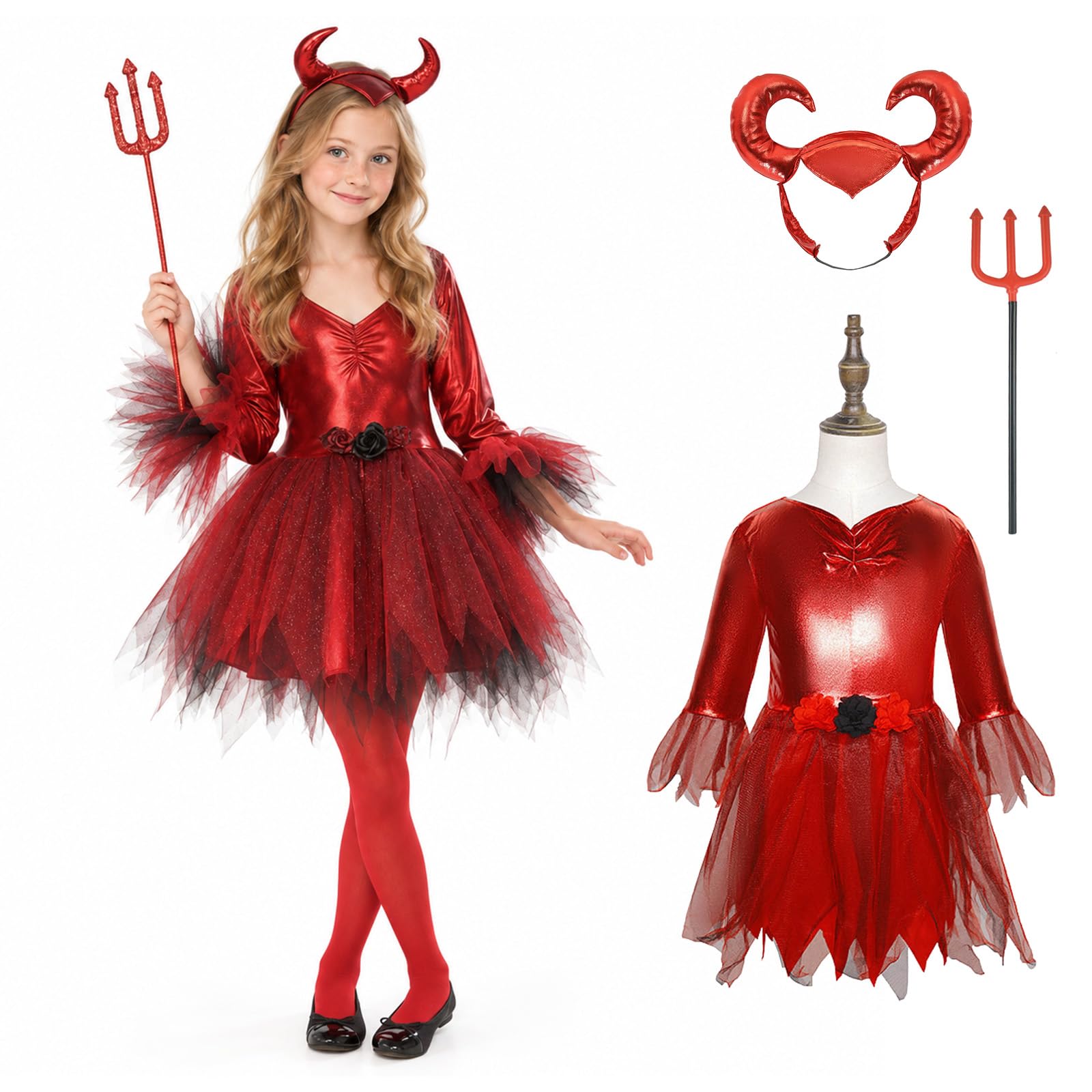 Classic Devil Girl Costume, Kids Halloween Costume