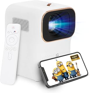 Xming Q1 SE Smart Heyup Boxe Projector, 2023 New Mini 1080P Portable Movie Projector for Livingroom with WiFi and Bluetooth, Video Projector with iOS Android HDMI USB PS4 Xbox and Remote Control