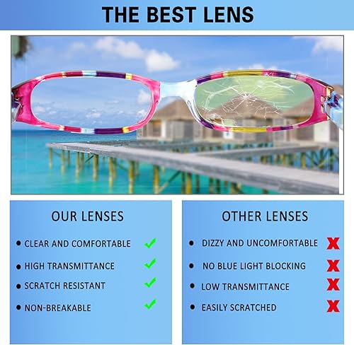 Miniatura 5 de Kerecsen Gafas de lectura para mujer, 4 pares de lectores de bisagra de resorte a la moda