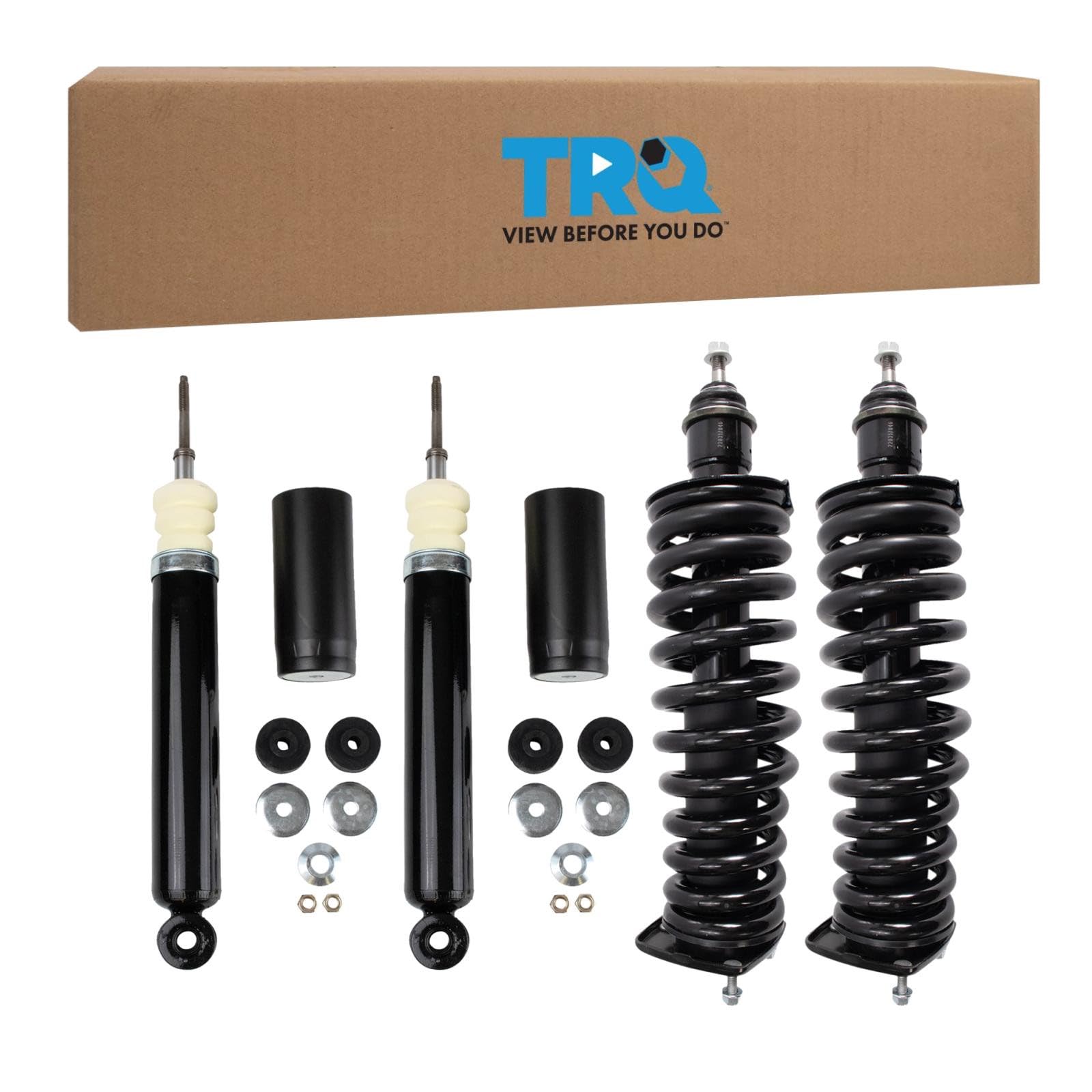 TRQ Front and Rear Complete Strut Assembly &amp; Shock Absorber Kit Shock &amp; Spring Strut Assembly Compatible with 1998-2003 Mercedes-Benz ML320 2003-2005 ML350 1999-2001 ML430 2002-2005 ML500