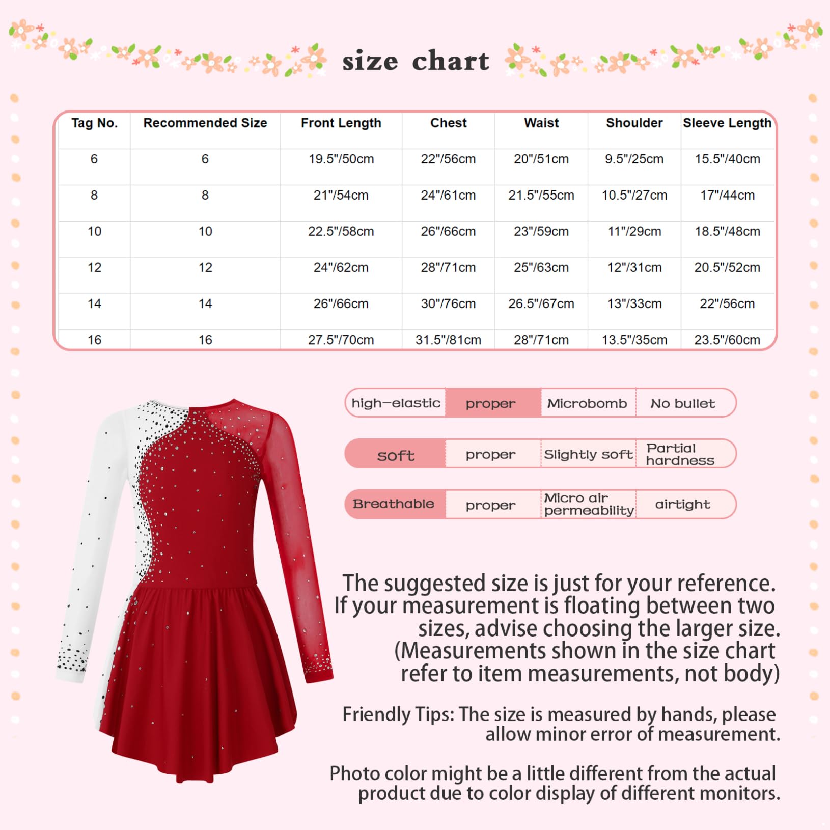 Freebily Abito da Pattinaggio Artistico Bambina Paillettes Leotards Abito da Ballo Latino Vestito da Balletto Body Danza Classica Ballerina Costumi di Danza Performance