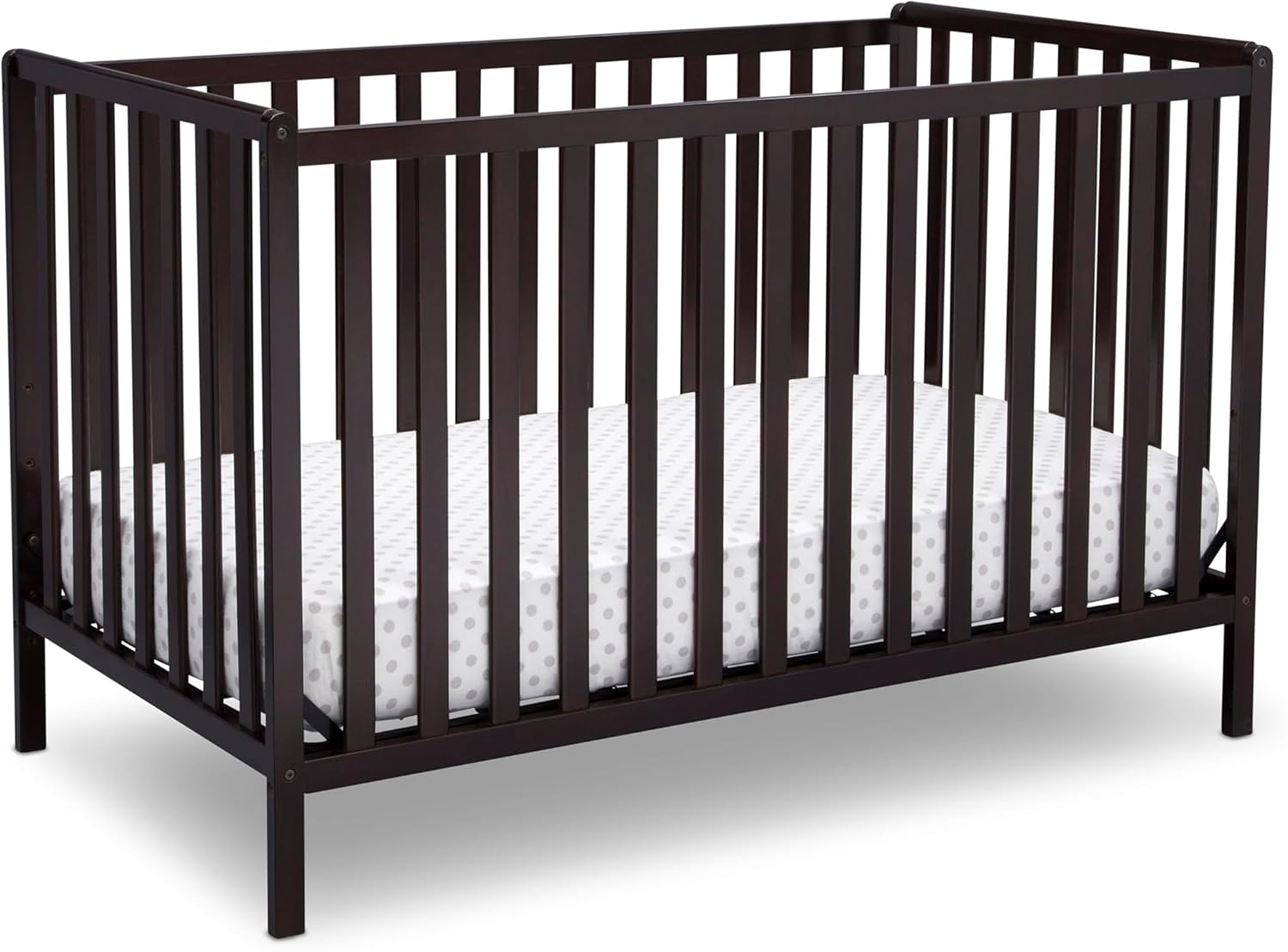 Delta Children Heartland 4-in-1 Convertible Crib - Greenguard Gold Certified, Dark Chocolate Crib Dark Chocolate